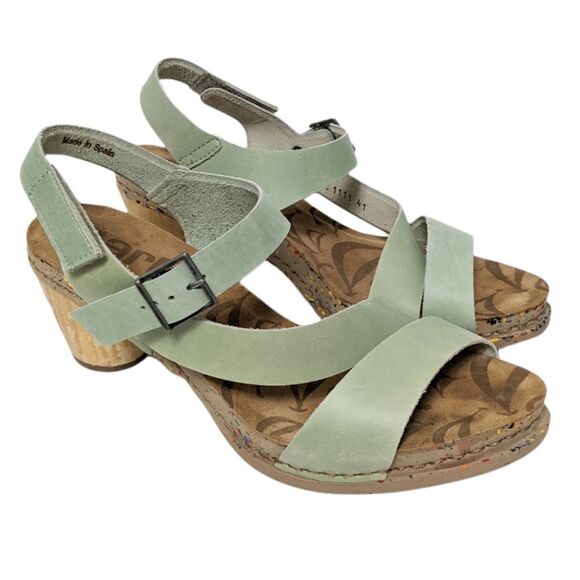 THE ART COMPANY Green Leather Strappy Sandals 41